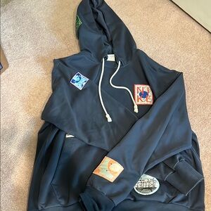 Nike Standard issue Dark Gray/navy Hoodie with Patches